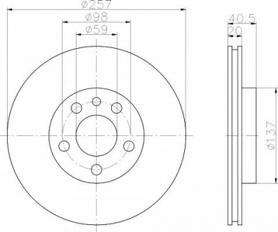 HELLA PAGID 8dd355105621 -  Тормозной диск